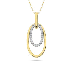 Diamond 1/8 ct tw Fashion Pendant in 10K White and Yellow Gold - Larson Jewelers