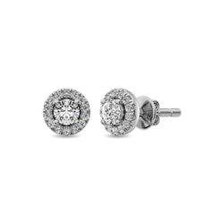 Diamond 1/3 ct tw Round Cut Fashion Earrings in 10K White Gold - Larson Jewelers