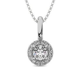 Diamond 1/5 ct tw Round Cut Fashion Pendant in 10K White Gold - Larson Jewelers