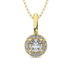 Diamond 1/5 ct tw Round Cut Fashion Pendant in 10K Yellow Gold - Larson Jewelers