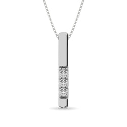 Diamond 1/20 ct tw Triology Pendant in 10K White Gold - Larson Jewelers