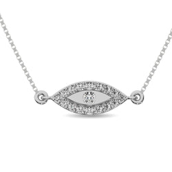 Diamond 1/10 ct tw Round Cut Fashion Necklace in 10K White Gold - Larson Jewelers