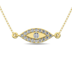 Diamond 1/10 ct tw Round Cut Fashion Necklace in 10K Yellow Gold - Larson Jewelers