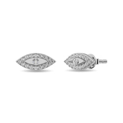 Diamond 1/6 ct tw Round Cut Fashion Earrings in 10K White Gold - Larson Jewelers