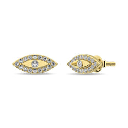 Diamond 1/6 ct tw Round Cut Fashion Earrings in 10K Yellow Gold - Larson Jewelers