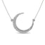 Diamond 1/10 ct tw Round Cut Moon Necklace in 14K White Gold - Larson Jewelers