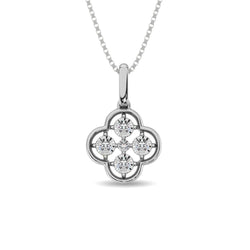 Diamond 1/10 ct tw Fashion Pendant in 10K White Gold - Larson Jewelers