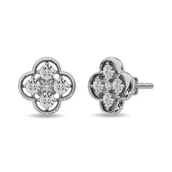 Diamond 1/6 ct tw Fashion Earrings in 10K White Gold - Larson Jewelers