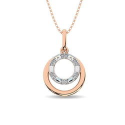 Diamond 1/10 Ct.Tw. Round and Baguette Fashion Pendant in 14K Two Tone Gold - Larson Jewelers