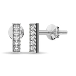 Diamond 1/20 ct tw Fashion Earrings in 10K White Gold - Larson Jewelers