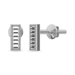 Diamond 1/20 Ct.Tw. Fashion Earrings in 10K White Gold - Larson Jewelers