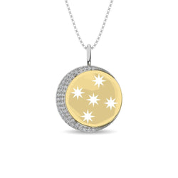 Diamond 1/10 ct tw Star and Circle Pendant in 10K Two Tone Gold - Larson Jewelers