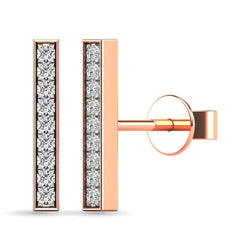 Diamond 1/20 ct tw Bar Earrings in 10K Rose Gold - Larson Jewelers