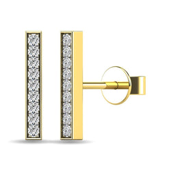 Diamond 1/20 ct tw Bar Earrings in 10K White Gold - Larson Jewelers