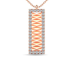 Diamond 1/10 ct tw Texture Pendant in 10K Rose Gold - Larson Jewelers