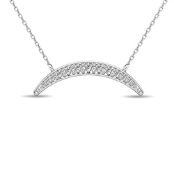 Diamond 1/6 ct tw Crescent Necklace in 10K White Gold - Larson Jewelers