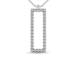 Diamond 1/8 ct tw Rectangle Pendant in 10K White Gold - Larson Jewelers