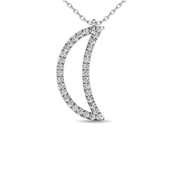 Diamond 1/10 ct tw Moon Pendant in 10K White Gold - Larson Jewelers