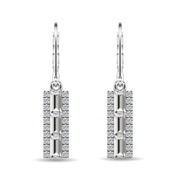 Diamond 1/2 Ct.Tw. Bar Earrings in 14K White Gold - Larson Jewelers