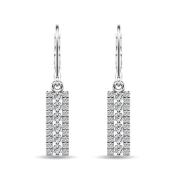 Diamond 1/2 ct tw Bar Earrings in 14K White Gold - Larson Jewelers