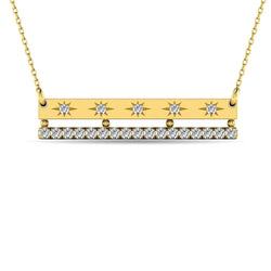 Diamond 1/5 ct tw Bar Necklace in 14K Yellow Gold - Larson Jewelers