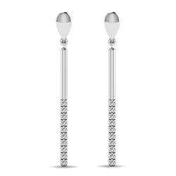 Diamond 1/5 ct tw Diamline Earrings in 10K White Gold - Larson Jewelers