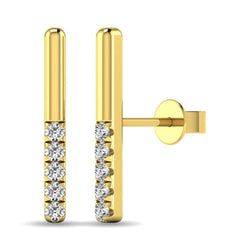 Diamond 1/10 ct tw Bar Earrings in 10K Yellow Gold - Larson Jewelers