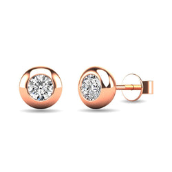 Diamond 1/10 ct tw Bezel Set Earrings in 10K Rose Gold - Larson Jewelers