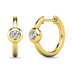 Diamond 1/10 ct tw Bezel Set Earrings in 10K Yellow Gold - Larson Jewelers