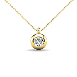 Diamond 1/10 ct tw Bezel Set Pendant in 10K Yellow Gold - Larson Jewelers