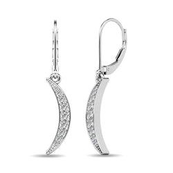 Diamond 1/6 ct tw Cresent Earrings in 10K White Gold - Larson Jewelers