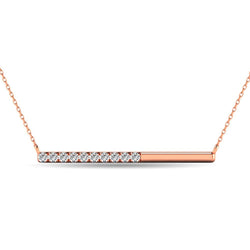 Diamond 1/6 ct tw Diamline Necklace in 10K Rose Gold - Larson Jewelers