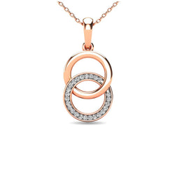 Diamond 1/10 ct tw Circle Pendant in 10K Rose Gold - Larson Jewelers