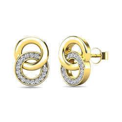 Diamond 1/10 ct tw Circle Earrings in 10K Yellow Gold - Larson Jewelers