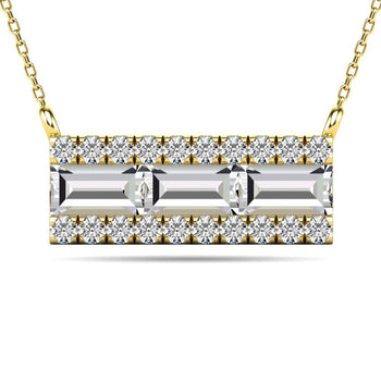 Diamond 1/2 Ct.Tw. Bar Necklace in 14K Yellow Gold - Larson Jewelers