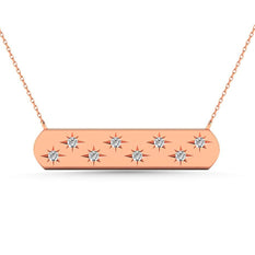 Diamond 1/8 Ct.Tw. Bar Necklace in 10K Rose Gold - Larson Jewelers