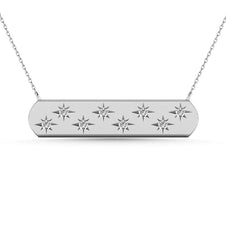 Diamond 1/8 Ct.Tw. Bar Necklace in 10K White Gold - Larson Jewelers