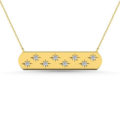 Diamond 1/8 Ct.Tw. Bar Necklace in 10K Yellow Gold - Larson Jewelers