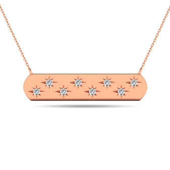 Diamond 1/8 ct tw Bar Pendant in 14K Rose Gold - Larson Jewelers