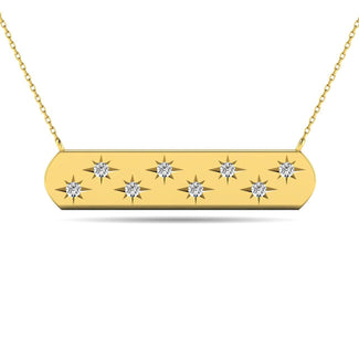 Diamond 1/8 ct tw Bar Pendant in 14K Yellow Gold - Larson Jewelers