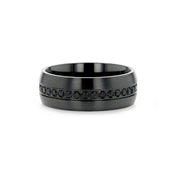 TALON Black Titanium Ring with Black Sapphires - 6mm - 8mm - Larson Jewelers