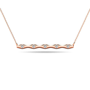 Diamond 1/20 ct tw Bar Necklace in 10K Rose Gold - Larson Jewelers