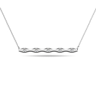 Diamond 1/20 ct tw Bar Necklace in 10K White Gold - Larson Jewelers