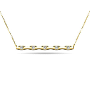 Diamond 1/20 ct tw Bar Necklace in 10K Yellow Gold - Larson Jewelers