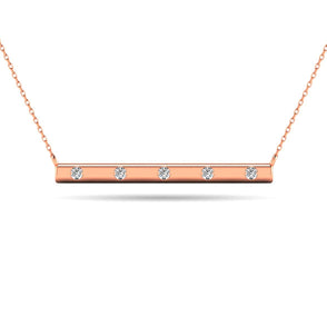 Diamond 1/20 ct tw Bar Necklace in 10K Rose Gold - Larson Jewelers