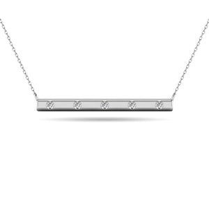 Diamond 1/20 ct tw Bar Necklace in 10K White Gold - Larson Jewelers