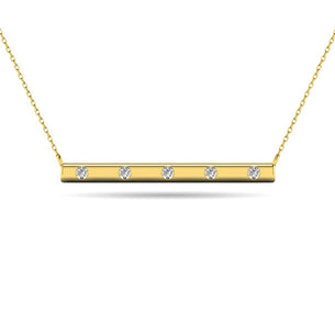 Diamond 1/20 ct tw Bar Necklace in 10K Yellow Gold - Larson Jewelers