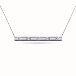 Diamond 1/20 ct tw Bar Necklace in 10K White Gold - Larson Jewelers