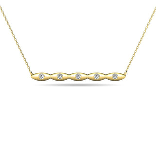 Diamond 1/20 ct tw Bar Necklace in 10K Yellow Gold - Larson Jewelers