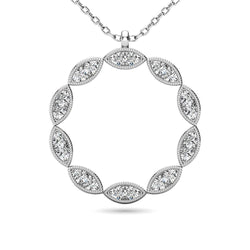 Diamond 1/10 ct tw Fashion Pendant in 10K White Gold - Larson Jewelers